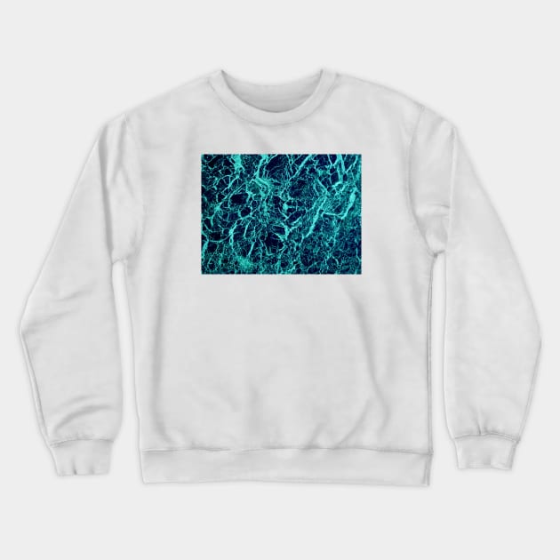 Turquoise Marble Texture Crewneck Sweatshirt by MarbleTextures